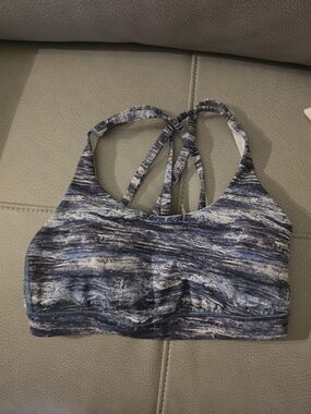 lululemon athletica Blue Marble Strappy Sports Bra